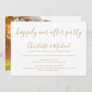 Invitation Gold Happy Jamais après la photo du Mariage de la 
