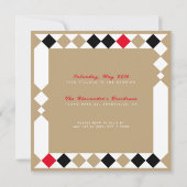 Invitation Gold Harlequin Diamond Motif Surprise Anniversaire (Dos)