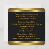 Invitation Gold Heart Gold 50th Mariage Anniversary Party (Dos)