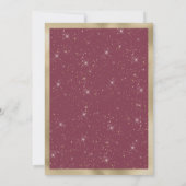 Invitation Gold heart sparkle burgundy glitter RSVP (Dos)