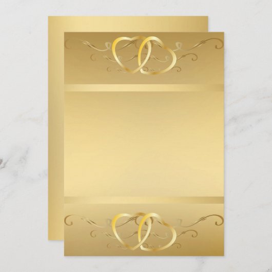Invitation Gold Hearts3 (Devant / Derrière)