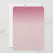 Invitation Gold Hearts Blush Pink Ombre Anniversaire (Dos)