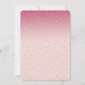 Invitation Gold Hearts Blush Pink Ombre Baby shower (Dos)