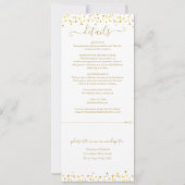 Invitation Gold Hearts Confetti Script Tout en un Mariage (Dos)