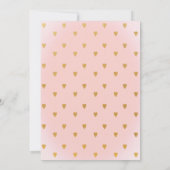 Invitation Gold Hearts & Pink 1er Anniversaire Fête Invitatio (Dos)