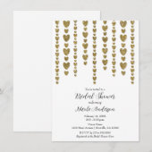 Invitation Gold Hearts Valentine Fête des mariées (Devant / Derrière)