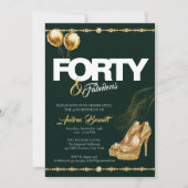 Invitation Gold High Heels Elegant 40 & Fabuleux Anniversaire (Devant)