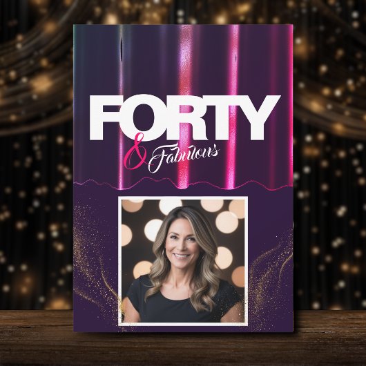 Invitation Gold High Heels Elegant 40 & Fabuleux Anniversaire