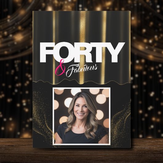 Invitation Gold High Heels Elegant 40 & Fabuleux Anniversaire