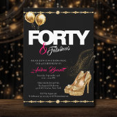 Invitation Gold High Heels Elegant 40 & Fabuleux Anniversaire