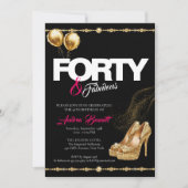 Invitation Gold High Heels Elegant 40 & Fabuleux Anniversaire (Devant)