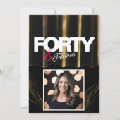 Invitation Gold High Heels Elegant 40 & Fabuleux Anniversaire (Dos)