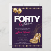 Invitation Gold High Heels Elegant 40 & Fabuleux Anniversaire (Devant)