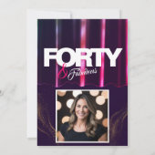 Invitation Gold High Heels Elegant 40 & Fabuleux Anniversaire (Dos)