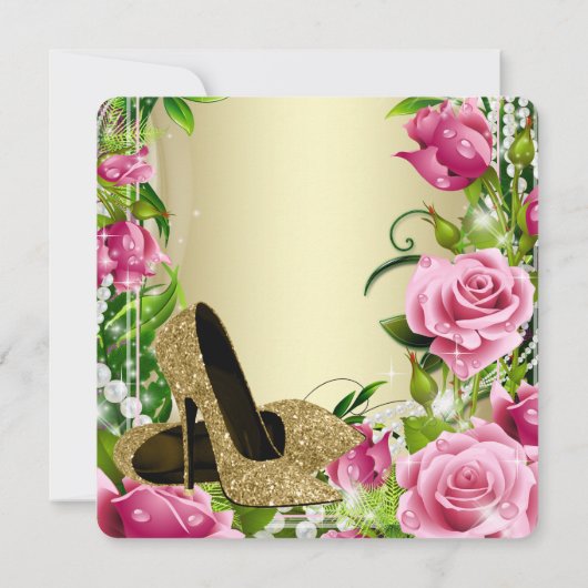 Invitation Gold High talon chaussures femmes Rose fête d'anni (Dos)