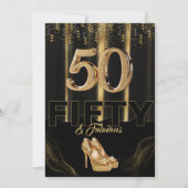 Invitation Gold High Talons Élégant Noir 50 Fabuleux Annivers (Dos)