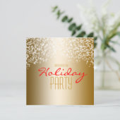 Invitation Gold Holiday Parties scintillant Sparkle Invitatio (Debout devant)