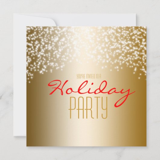 Invitation Gold Holiday Parties scintillant Sparkle Invitatio (Devant)