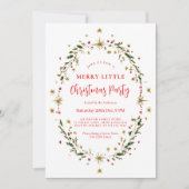 Invitation Gold Holiday Party Festive Christmas Wreath (Devant)