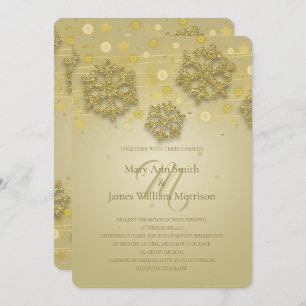 Invitation Gold Holiday Wedding Enregistrer La Date