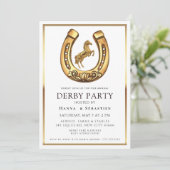Invitation gold Horse Derby Party Equestrian (Debout devant)