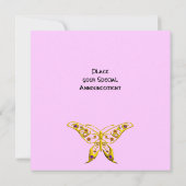Invitation GOLD HYPER BUTTERFLY, GEMSTONES Mariage rose Invit (Dos)