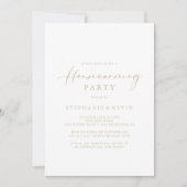 Invitation Gold Idyllic Calligraphie Houseécher Party (Devant)