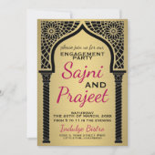 Invitation Gold Indian Engagement Party (Devant)