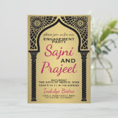 Invitation Gold Indian Engagement Party (Debout devant)