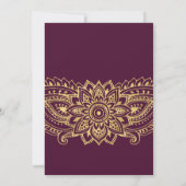 Invitation Gold Indian Paisley Mariage (Dos)