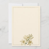 Invitation Gold ivory mint green white lily flower Wedding (Dos)