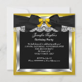 Invitation Gold Jaune Parties scintillant haute talon Silver  (Dos)