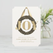 Invitation Gold JOY Green Wreath Christmas Concert Considéran (Debout devant)