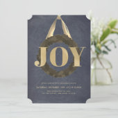Invitation Gold JOY Wreath Chalkboard Christmas Concert (Debout devant)