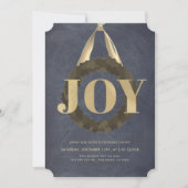 Invitation Gold JOY Wreath Chalkboard Christmas Concert (Devant)