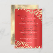 Invitation Gold Jungle Red Ruby Gold Élégante nuptiale (Devant / Derrière)
