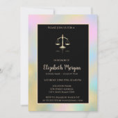 Invitation Gold Justice Scale Holographic Graduation Party (Devant)