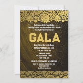 Invitation Gold Lace Charity Ball Parti de collecte de fonds  (Devant)
