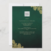 Invitation Gold Lace Emerald Green All-in-1 Wedding Invitatio (Dos)