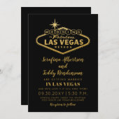 Invitation Gold Las Vegas Fabuleux Destination Mariage (Devant / Derrière)