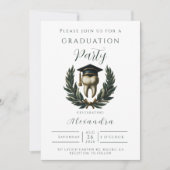 Invitation Gold Laurel Tooth Graduation Party (Devant)