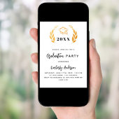 Invitation Gold laurel wreath 2025 Graduation Party