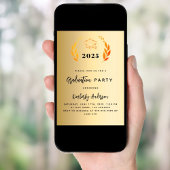 Invitation Gold laurel wreath 2025 Graduation Party