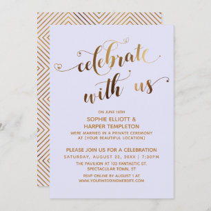 Invitation Gold Lavender fête avec nous après le mariage