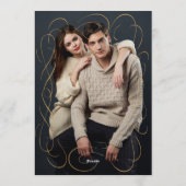 Invitation Gold Lavender Floral Photo Wedding Save the Date (Dos)