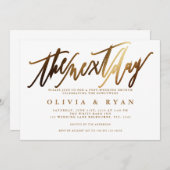 Invitation Gold le matin après le brunch post-mariage (Devant / Derrière)