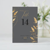 Invitation Gold Leaf 60th Anniversary Table Number ID1169 (Debout devant)