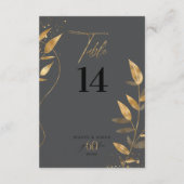 Invitation Gold Leaf 60th Anniversary Table Number ID1169 (Dos)