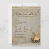 Invitation Gold Leaf Look Devoir Head Antlers Christmas Party (Dos)