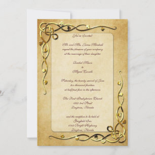 Invitation Gold Leafed Wedding
